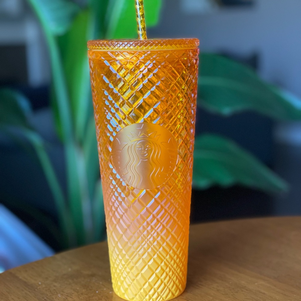 Starbucks Mango Jeweled Ombre Cold Cup Tumbler 24oz Venti NWT - Picture 6 of 9